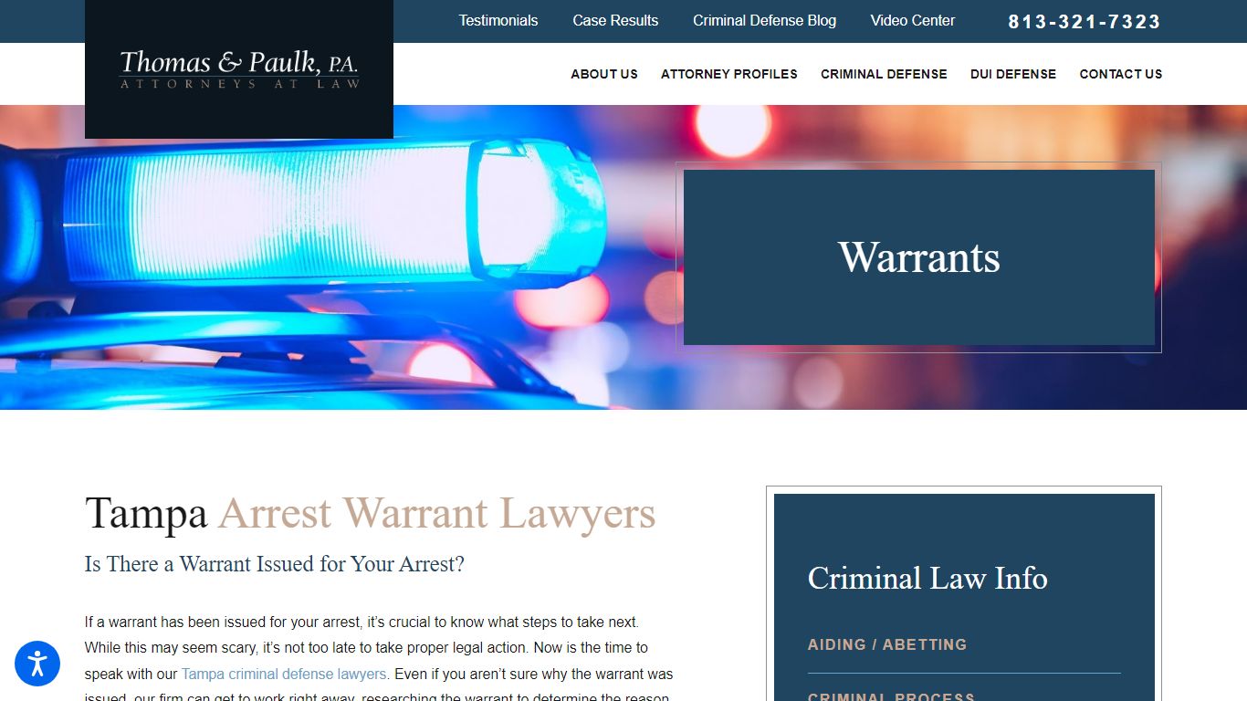 Hillsborough County Bench & Arrest Warrants | Thomas & Paulk, P.A.